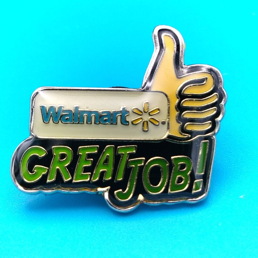 Walmart Great Job Employee Worker Crew Pin Thumbs Up